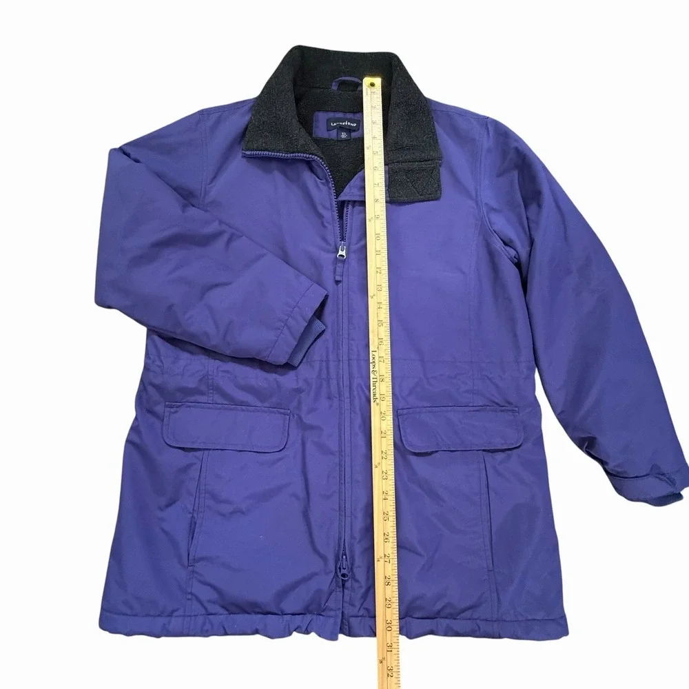 LANDS END Size M /P 10-12 Fleece Lined Polartec Aircore-200 Parka NO HOOD Womens - Picture 3 of 10